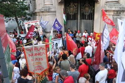 Protest-torture never again in rj-stock-foto