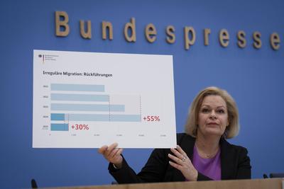 BPK, Bundesinnenministerin, Nancy Faeser, SPD-stock-foto
