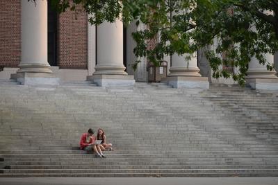 Bibliothek Harry Elkins Widener Memorial Library , Harvard Universitaet, Cambridge, Massachusetts, USA / Universit?t Bi-stock-foto