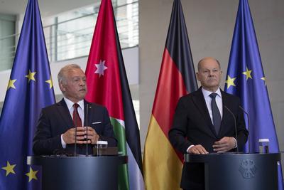 Bundeskanzler, Olaf Scholz, K?nig, Jordanien, Abdullah II. Ibn Al-Hussein-stock-photo