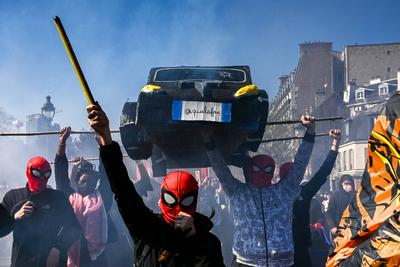 Student Demonstration in Paris, April 3, 2025-stock-foto