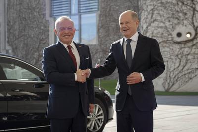 Bundeskanzler, Olaf Scholz, K?nig, Jordanien, Abdullah II. Ibn Al-Hussein-stock-photo