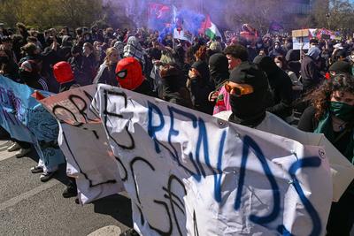 Student Demonstration in Paris, April 3, 2025-stock-foto