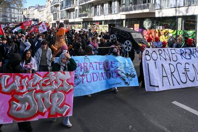 Student Demonstration in Paris, April 3, 2025-stock-foto