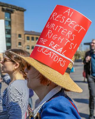 Authors Hand in Letter to META-stock-foto