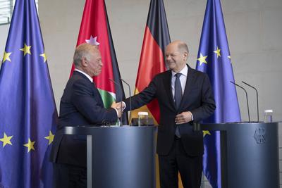 Bundeskanzler, Olaf Scholz, K?nig, Jordanien, Abdullah II. Ibn Al-Hussein-stock-photo