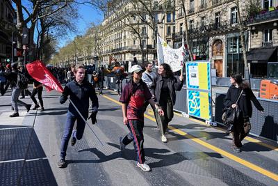 Student Demonstration in Paris, April 3, 2025-stock-foto