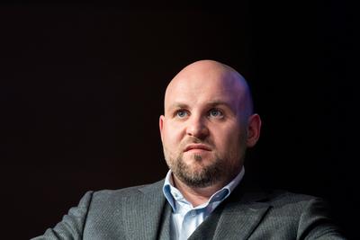 Markus Frohnmaier, AfD-Bundestagsabgeordneter, nimmt bei einem B?rgerdialog des AfD-Kreisverbands Rottweil-Tuttlingen in-stock-foto