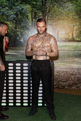 Wachsfigur von Rapper Kontra K (Maximilian Diehn, KOÐ˜TRA K) bei der Einweihung des neuen Themenbereich Berlin Vibes im-stock-foto