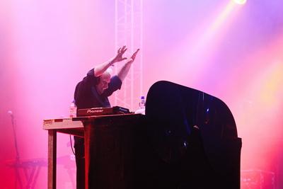 121/ Giorgio Moroder, inventor of Synthesizer Disco Pop performs live at Melt! Festival 2015, June 18th 2015, Elektropop-stock-foto