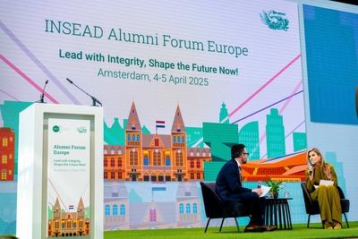 Queen M?xima speaks at INSEAD Alumni Forum Europe 2025, Amsterdam, The Netherlands-stock-foto