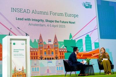 Queen M?xima speaks at INSEAD Alumni Forum Europe 2025, Amsterdam, The Netherlands-stock-foto