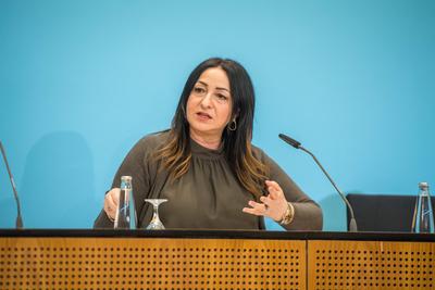 Gesundheit Corona-Virus Senatspressekonferenz Senatspressekonferenz in Berlin am Dienstag den 17. Maerz 2020. Auf der P-stock-photo