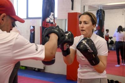 Princess Claire Visits Sport2be In Anderlecht-stock-foto