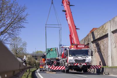 Verkehrsunfall auf der B27 in Retzbach/Zellingen-stock-foto