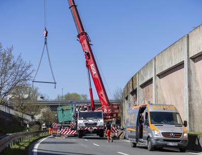 Verkehrsunfall auf der B27 in Retzbach/Zellingen-stock-foto