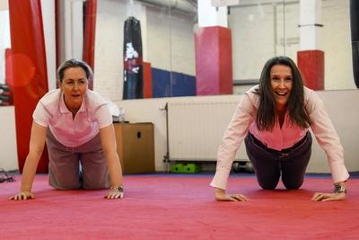 Princess Claire Visits Sport2be In Anderlecht-stock-foto