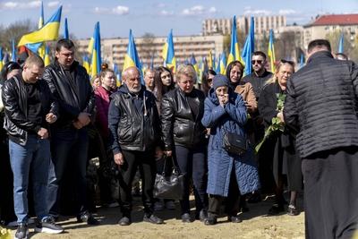 Burial site for fallen Ukrainian soldiers-stock-foto