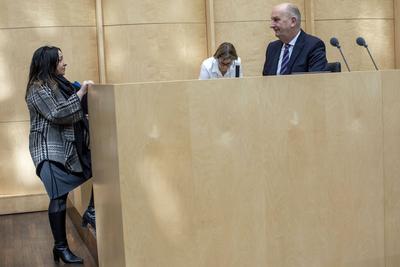 Deutschland, Berlin, Bundesrat, 988. Sitzung, Senatorin f?r Gesundheit des Landes Berlin Dilek Kalayci SPD, Pr?sident d-stock-foto