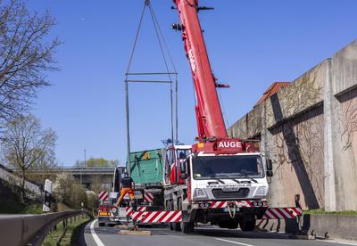 Verkehrsunfall auf der B27 in Retzbach/Zellingen-stock-foto