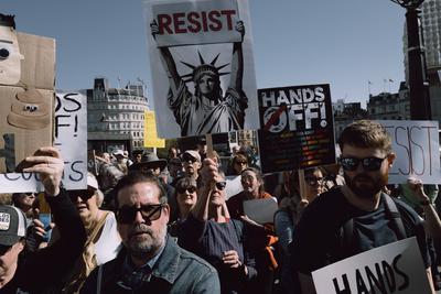 Anti-Trump Protest in London-stock-foto
