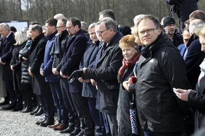 Mario Voigt, Bodo Ramelow, Petra Pau, Carsten Schneider-stock-foto