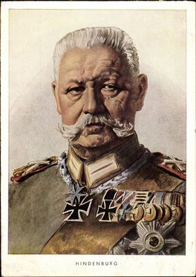 Bauer, Ehem. Generalfeldmarschall und Reichspr?sident Paul von Hindenburg, Portrait *** Bauer, Former Field Marshal and-stock-photo