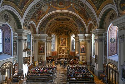 2022 - Konzert  des L'Orfeo Barockorchesters und des Collegium Vocale Salzburg (Johannes Passion - Johann Sebastian Bach), in der Stadtpfarrkirche St. Nikolaus in Bad Ischl, im Rahmen der Salzkammergut Festwochen Gmunden, am 06.04.25-stock-photo