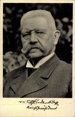 Generalfeldmarschall Paul von Hindenburg Portrait Reichspr?sident AUFNAHMEDATUM GESCH?TZT-stock-photo