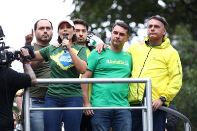 Pro-amnesty rally for those imprisoned over the January 8 events in S?o Paulo.-stock-foto