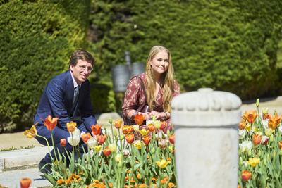 Catharina-Amalia, Princess of Orange attends the inauguration of her tulip garden for Madrid-stock-foto