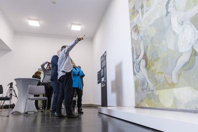 Gerhard Richters Wandbild Lebensfreude-stock-foto