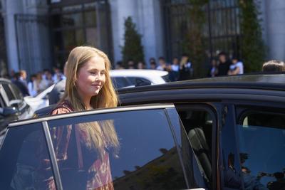 Catharina-Amalia, Princess of Orange attends the inauguration of her tulip garden for Madrid-stock-foto