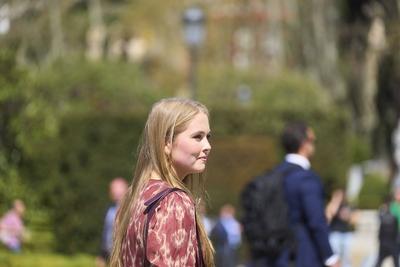Catharina-Amalia, Princess of Orange attends the inauguration of her tulip garden for Madrid-stock-foto