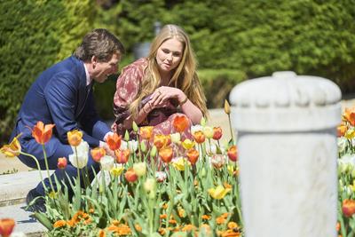 Catharina-Amalia, Princess of Orange attends the inauguration of her tulip garden for Madrid-stock-foto