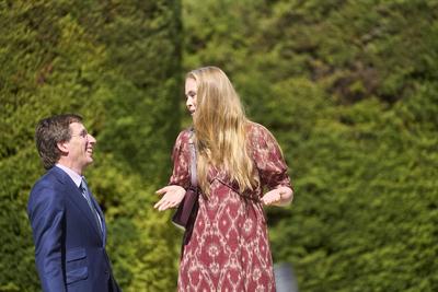 Catharina-Amalia, Princess of Orange attends the inauguration of her tulip garden for Madrid-stock-foto