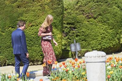 Catharina-Amalia, Princess of Orange attends the inauguration of her tulip garden for Madrid-stock-foto