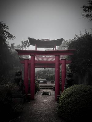 Tropischer Garten Monte Palace Japanische Pagode im Tropischen Garten Monte Palace in Funchal auf Madeira Japanese pagod-stock-photo