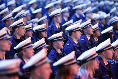 Angehende Polizisten der Polizei NRW-stock-foto