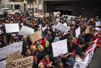 March against gender based violence in South Africa-stock-foto