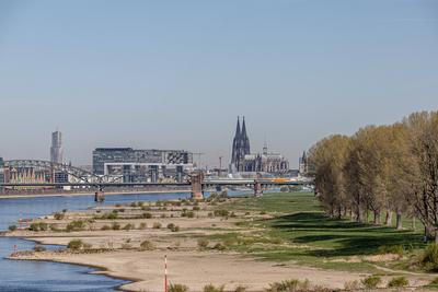 Niedrigwasser in K?ln 08.04.2025-stock-foto