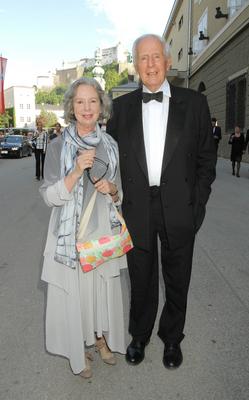 Salzburg Festspiele 08.08.2014 Klaus Karl Anton von Dohnanyi (SPD) + Frau Ulla Hahn, Schriftstellerin, Grosses Festspiel-stock-foto