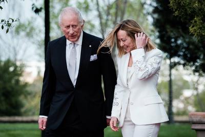 Rome, state visit of the English royals in Italy.-stock-photo