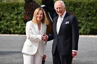 News - The Prime Minister, Giorgia Meloni, meets His Majesty Charles III, King of the United Kingdom of Great Britain and Northern Ireland.-stock-foto