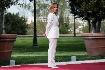 Rome, state visit of the English royals in Italy.-stock-photo