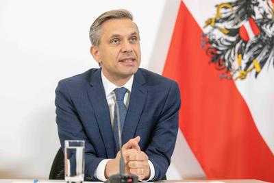 20250409 Pressebriefing vor und Pressefoyer nach der Regierungsklausur mit den Regierungsspitzen-stock-foto
