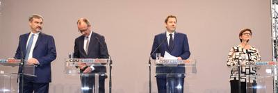 CDU CSU SPD KoalitionsPressekonferenz-stock-foto