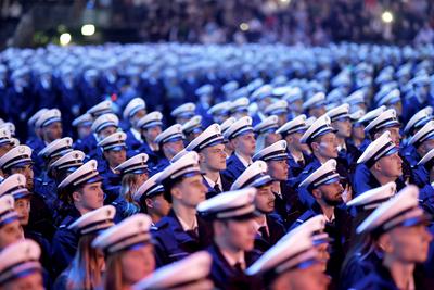 Angehende Polizisten der Polizei NRW-stock-foto