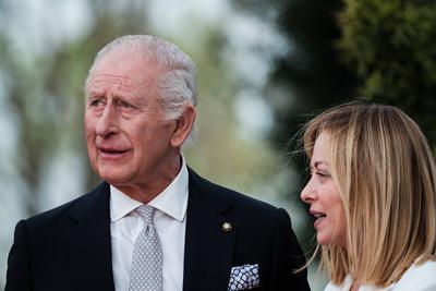 Rome, state visit of the English royals in Italy.-stock-photo
