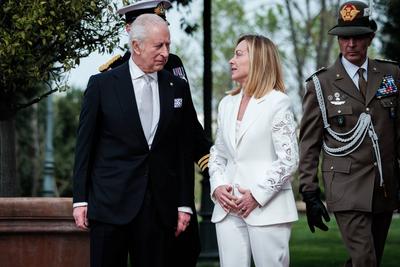 Rome, state visit of the English royals in Italy.-stock-photo